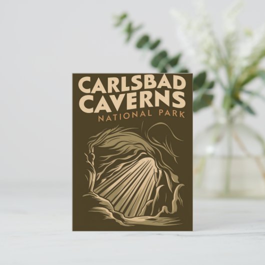 Carlsbad Caverns Nationaal Park Minimale Reiskunst Feestdagenkaart (Staand voorkant)