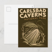 Carlsbad Caverns Nationaal Park Minimale Reiskunst Feestdagenkaart (Voorkant / Achterkant)