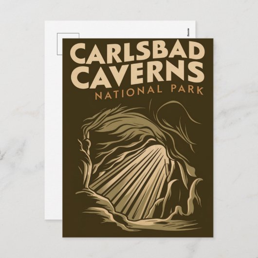 Carlsbad Caverns Nationaal Park Minimale Reiskunst Feestdagenkaart (Voorkant / Achterkant)