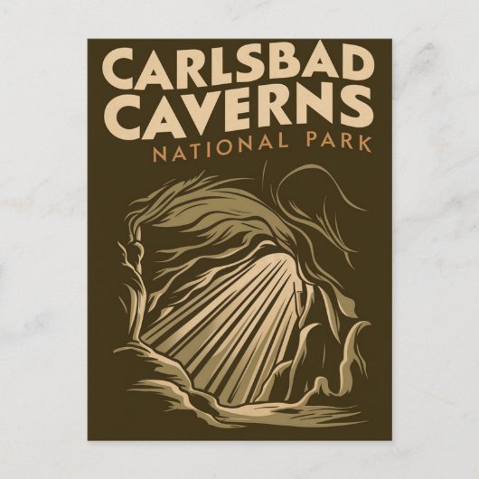Carlsbad Caverns Nationaal Park Minimale Reiskunst Feestdagenkaart (Voorkant)