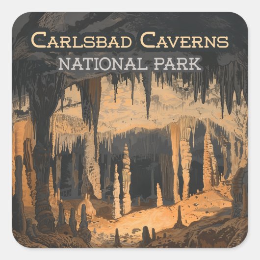 Carlsbad Caverns Nationaal Park New Mexico Vierkante Sticker (Voorkant)