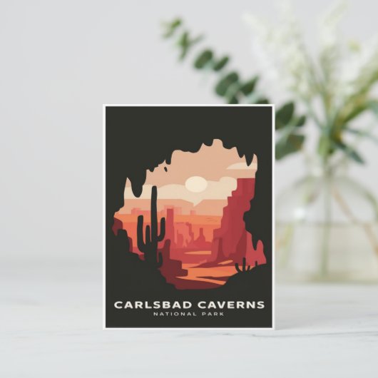 Carlsbad Caverns Nationaal Park Retro Reizen Briefkaart (Staand voorkant)