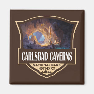 Carlsbad Caverns National Park Illustratie Retro Magneet