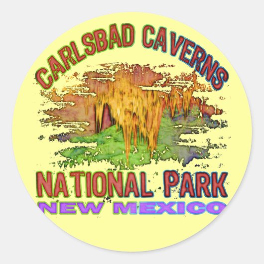 Carlsbad Caverns National Park, New Mexico Ronde Sticker (Voorkant)