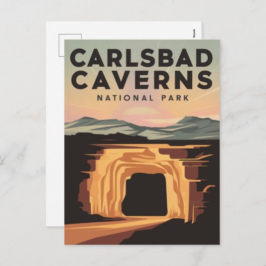 Carlsbad Caverns National Park Reizen Poster Feestdagenkaart (Voorkant / Achterkant)