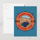 Carlsbad Caverns National Park Retro Compass Briefkaart (Voorkant / Achterkant)