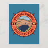 Carlsbad Caverns National Park Retro Compass Briefkaart (Voorkant)