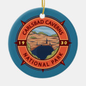 Carlsbad Caverns National Park Retro Compass Keramisch Ornament (Voorkant)