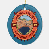 Carlsbad Caverns National Park Retro Compass Keramisch Ornament (Links)