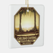 Carlsbad Caverns National Park Retro Emblem Keramisch Ornament (Rechts)