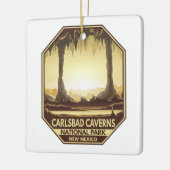 Carlsbad Caverns National Park Retro Emblem Keramisch Ornament (Links)