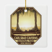 Carlsbad Caverns National Park Retro Emblem Keramisch Ornament (Achterkant)