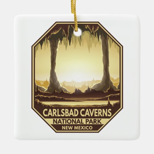 Carlsbad Caverns National Park Retro Emblem Keramisch Ornament (Voorkant)