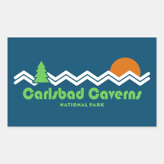Carlsbad Caverns National Park Retro Rechthoekige Sticker (Voorkant)