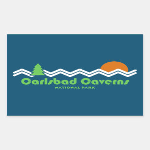 Carlsbad Caverns National Park Retro Rechthoekige Sticker