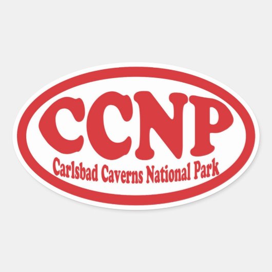 Carlsbad Caverns National Park rode ovale sticker (Voorkant)