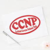 Carlsbad Caverns National Park rode ovale sticker (Envelop)