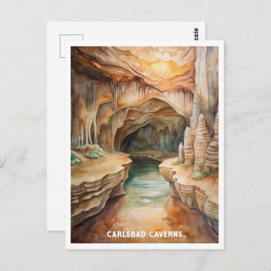 Carlsbad Caverns National Park Waterverf Schilderi Briefkaart (Voorkant / Achterkant)