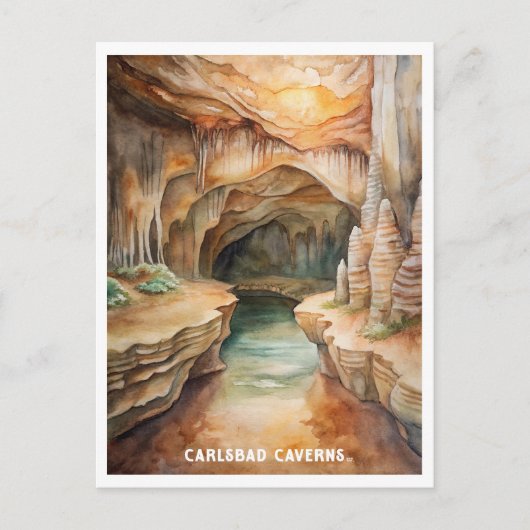 Carlsbad Caverns National Park Waterverf Schilderi Briefkaart (Voorkant)