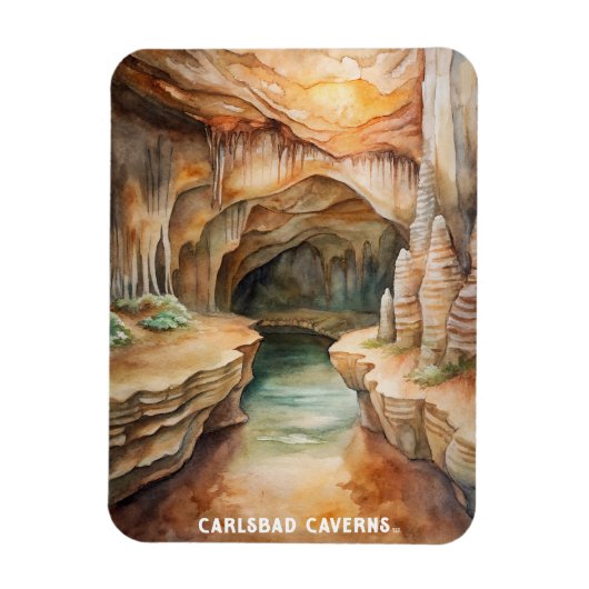 Carlsbad Caverns National Park Waterverf Schilderi Magneet (Verticaal)