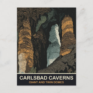 Carlsbad Caverns, Reuzen- en Tweelingkoepels, Reiz Briefkaart