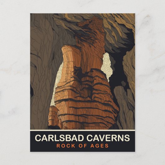 Carlsbad Caverns, Rock of Ages, Reizen Briefkaart (Voorkant)