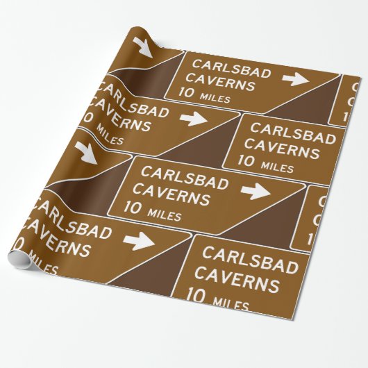 Carlsbad Caverns Sign Cadeaupapier (Uitgerold)