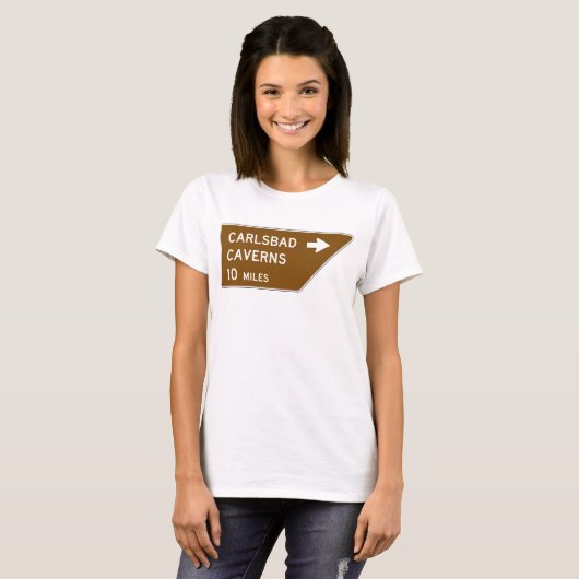 Carlsbad Caverns Sign T-shirt (Voorkant volledig)