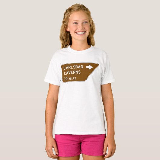 Carlsbad Caverns Sign T-shirt (Voorkant volledig)