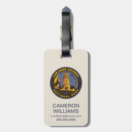 Carlsbad National Park Bagagelabel (Achterkant verticaal)