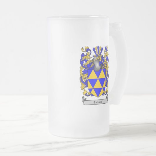 CARLSON FAMILIE CREST - KOOLSTOFWAPENKAT MATGLAS BIERPUL (Voorkant rechts)