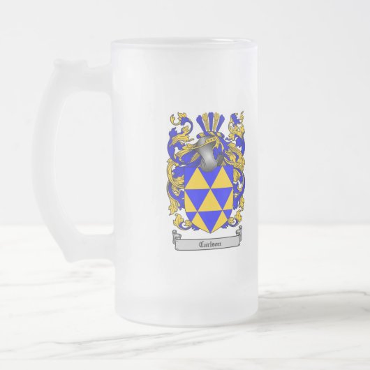 CARLSON FAMILIE CREST - KOOLSTOFWAPENKAT MATGLAS BIERPUL (Links)