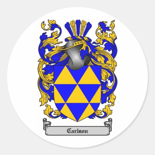 CARLSON FAMILY CREST - CARLSON WAPEN RONDE STICKER (Voorkant)
