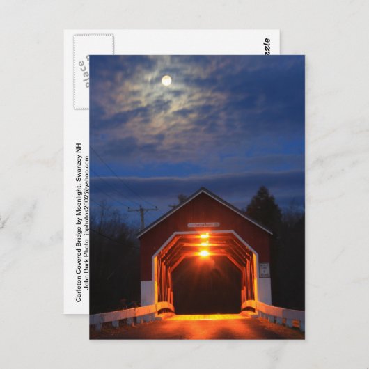 Carlton Covered Bridge Moonlight Briefkaart (Voorkant / Achterkant)