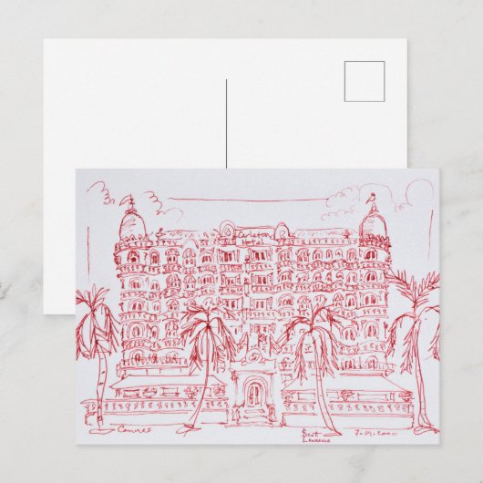 Carlton Hotel, Cannes, Frankrijk Briefkaart (Voorkant / Achterkant)