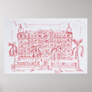 Carlton Hotel, Cannes, Frankrijk Poster