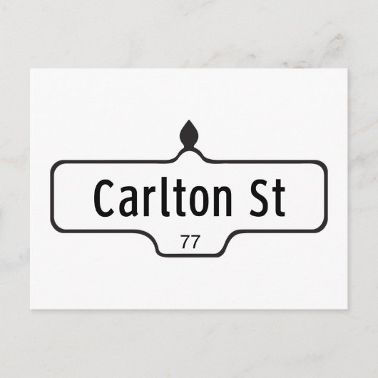 Carlton Street, Toronto Street Sign Briefkaart (Voorkant)