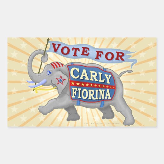 Carly Fiorina President 2016 Republikeinse Olifant Rechthoekige Sticker (Voorkant)