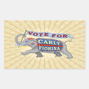Carly Fiorina President 2016 Republikeinse Olifant Rechthoekige Sticker