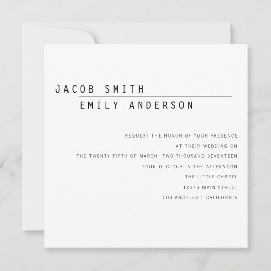 Carly Moderne Trouw Uitnodiging (Voorkant)