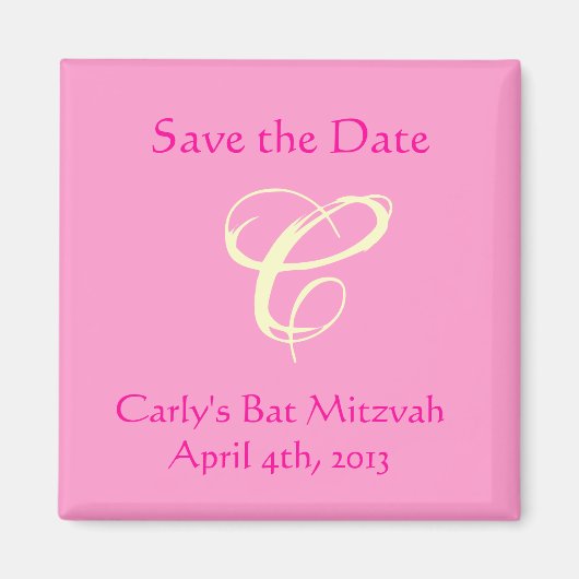 Carly Rebecca Bat Mitzvah Save the Date Magnet (Voorkant)