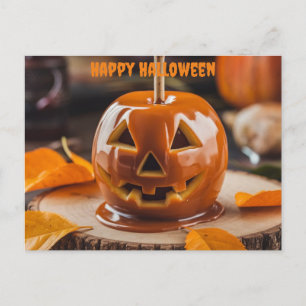 Carm appel gesneden als Jack op lantaarn Halloween Briefkaart