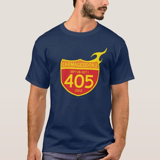 CARMAGEDDON 2 de 405 op BRAND! (donker shirt) T-shirt (Voorkant)