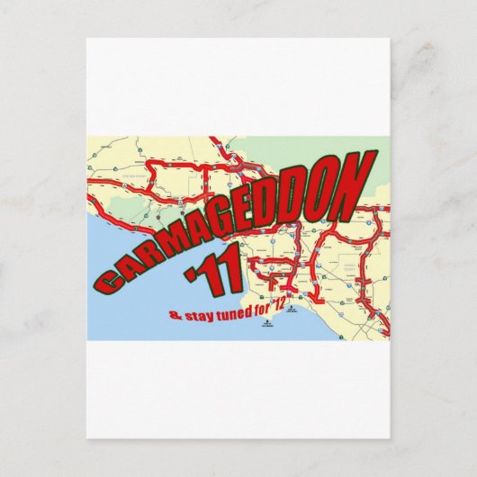 CARMAGEDDON 405 Gridlock in Los Angeles Briefkaart (Voorkant)