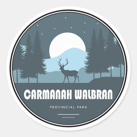 Carmanah Walbran Provinciaal Park Herten Ronde Sticker (Voorkant)