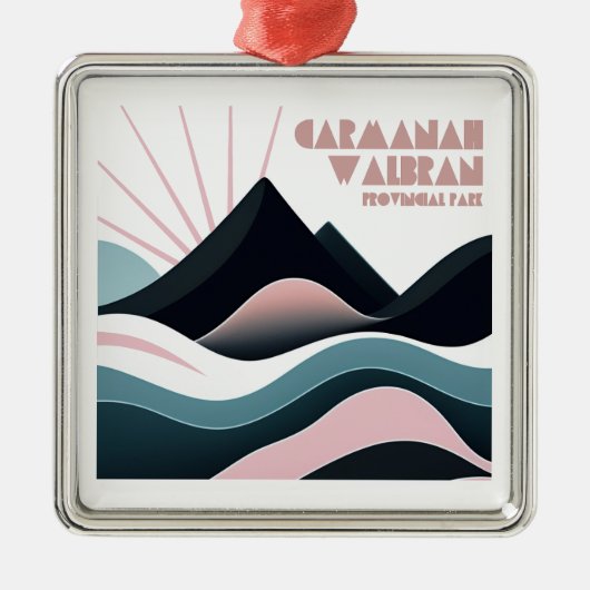 Carmanah Walbran Provincial Park Gekleurde heuvels Metalen Ornament (Voorkant)