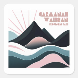 Carmanah Walbran Provincial Park Gekleurde heuvels Vierkante Sticker