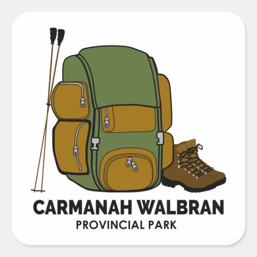 Carmanah Walbran Provincial Park rugzak Vierkante Sticker (Voorkant)