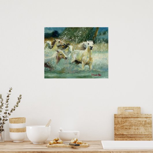 Carmargue Horse Portrait Poster (Keuken)