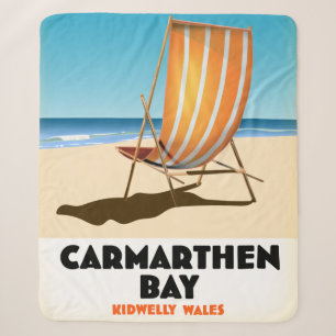 Carmarthen Bay Kidwelly Wales Kustposter Canva Sherpa Deken